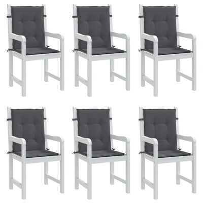vidaXL Garden Lowback Chair Cushions 6 pcs Anthracite Oxford Fabric