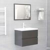 vidaXL 2 Piece Bathroom Furniture Set Grey Engineered Wood