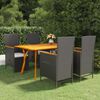vidaXL 5 Piece Garden Dining Set Black