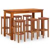 vidaXL 7 Piece Garden Bar Set Solid Wood Acacia
