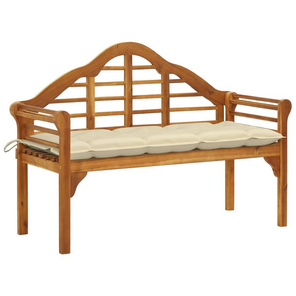 vidaXL Garden Queen Bench with Cushion 135 cm Solid Acacia Wood