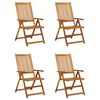 vidaXL Garden Reclining Chairs 4 pcs with Cushions Solid Acacia Wood