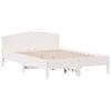 vidaXL Bed Frame | White | Solid Pine Wood, Plywood | Double | Modern