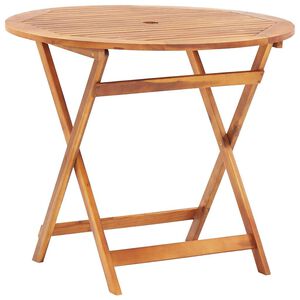 vidaXL Folding Garden Table 90x75 cm Solid Acacia Wood