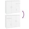 vidaXL Sideboard White 91x29.5x75 cm Engineered Wood