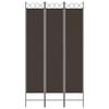 vidaXL 3-Panel Room Divider Brown 120x220 cm Fabric