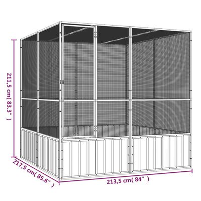 vidaXL Bird Cage Anthracite 213.5x217.5x211.5 cm Galvanised Steel