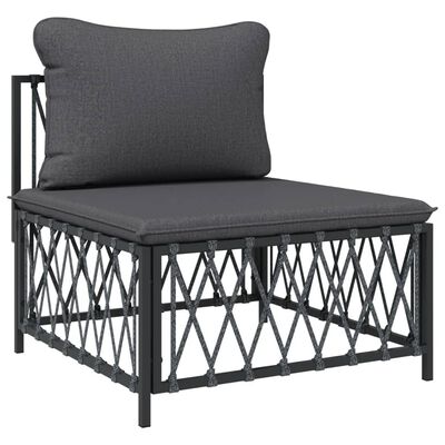 vidaXL 10 Piece Garden Lounge Set with Cushions Anthracite Steel