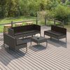 vidaXL 8 Piece Garden Lounge Set with Cushions Poly Rattan Grey