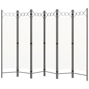 vidaXL 6-Panel Room Divider White 240x180 cm