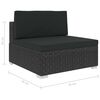 vidaXL 6 Piece Garden Lounge Set Black with Cushions Poly Rattan