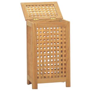 vidaXL Laundry Basket Natural Solid Teak Wood