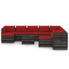 vidaXL 12 Piece Garden Lounge Set with Cushions Grey Impregnated Wood