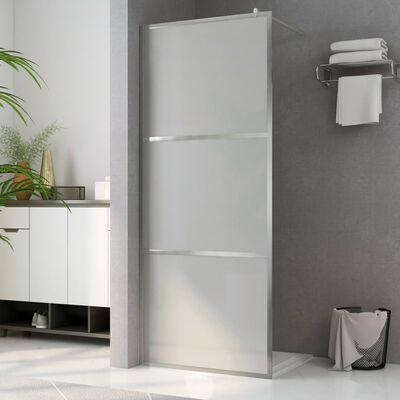 vidaXL Walk-in Shower Wall with Whole Frosted ESG Glass 115x195 cm