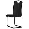 vidaXL Cantilever Dining Chairs 4 pcs Black Faux Leather