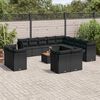 vidaXL 14 Piece Garden Sofa Set with Cushions Black Poly Rattan