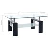 vidaXL Coffee Table Black 55 x 96 x 40.5 cm