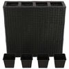 vidaXL Garden Raised Bed with 4 Pots 2 pcs Poly Rattan Black(2x41084)