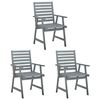 vidaXL Outdoor Dining Chairs with Cushions 3 pcs Solid Acacia Wood