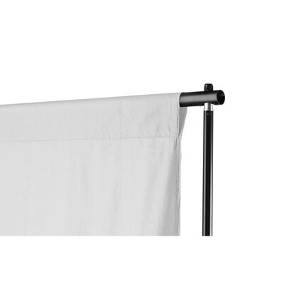 vidaXL Telescopic Background Support System + White Backdrop 3 x 5 m