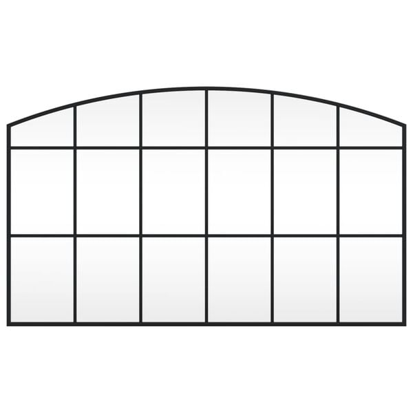 vidaXL Wall Mirror Black 100x60 cm Arch Iron