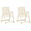 vidaXL 3 Piece Folding Bistro Set Plastic White