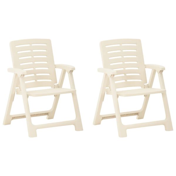 vidaXL 3 Piece Folding Bistro Set Plastic White