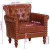vidaXL Armchair Brown Real Goat Leather