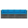 vidaXL Garden 4-Seater Pallet Sofa with Cushions Solid Pinewood