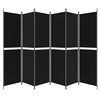 vidaXL 6-Panel Room Divider Black 300x200 cm Fabric