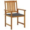 vidaXL Garden Chairs with Cushions 2 pcs Solid Acacia Wood