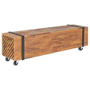 vidaXL Tv Stand | Natural Teak | Solid Teak Wood | Medium | Tv Stand