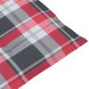 vidaXL Garden Chairs 2 pcs Red Check Pattern Cushions Solid Teak Wood