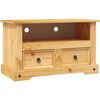 vidaXL TV Cabinet | Brown | Solid Pine Wood | Medium | TV Cabinet | Rectangular