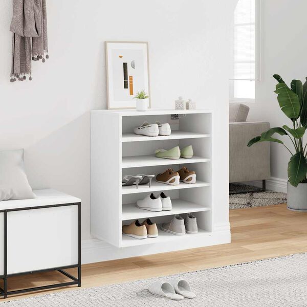vidaXL Shoe Cabinet White 60x35x70 cm Engineered Wood