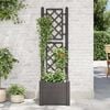 vidaXL Garden Planter with Trellis 43x43x142 cm PP Anthracite