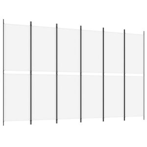 vidaXL 6-Panel Room Divider White 300x200 cm Fabric