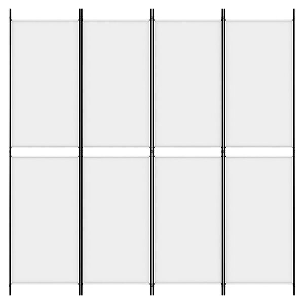 vidaXL 4-Panel Room Divider White 200x200 cm Fabric