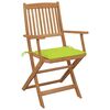 vidaXL Folding Garden Chairs 6 pcs with Cushions Solid Acacia Wood