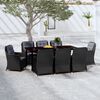 vidaXL 9 Piece Garden Dining Set Black