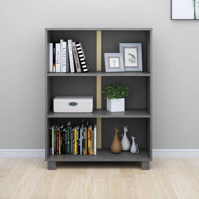 vidaXL Book Cabinet HAMAR Dark Grey 85x35x112 cm Solid Wood Pine