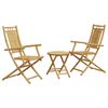 vidaXL Bistro Set | Natural Bamboo | Bamboo | Compact | Foldable | Bistro Set