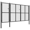 vidaXL Garden Gate Steel 400x150 cm Anthracite