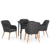 vidaXL 5 Piece Garden Dining Set with Cushions Black