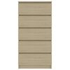 vidaXL Drawer Sideboard Sonoma Oak 60x35x121 cm Engineered Wood