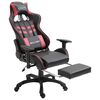 vidaXL Gaming Chair with Footrest Wine Red Faux Leather
