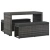 vidaXL Sofa Set | Grey | PE Rattan | 3 Piece Set | Durable