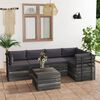 vidaXL 6 Piece Garden Pallet Lounge Set with Cushions Solid Pinewood