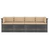 vidaXL Garden 4-Seater Pallet Sofa with Cushions Solid Pinewood