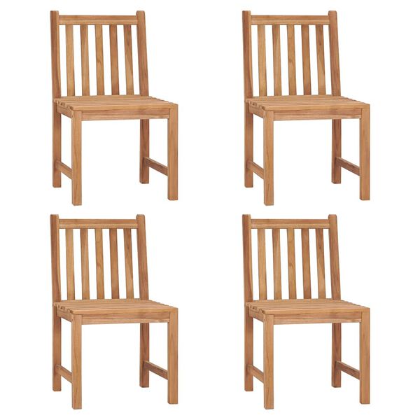 vidaXL Garden Chairs 4 pcs with Cushions Solid Teak Wood